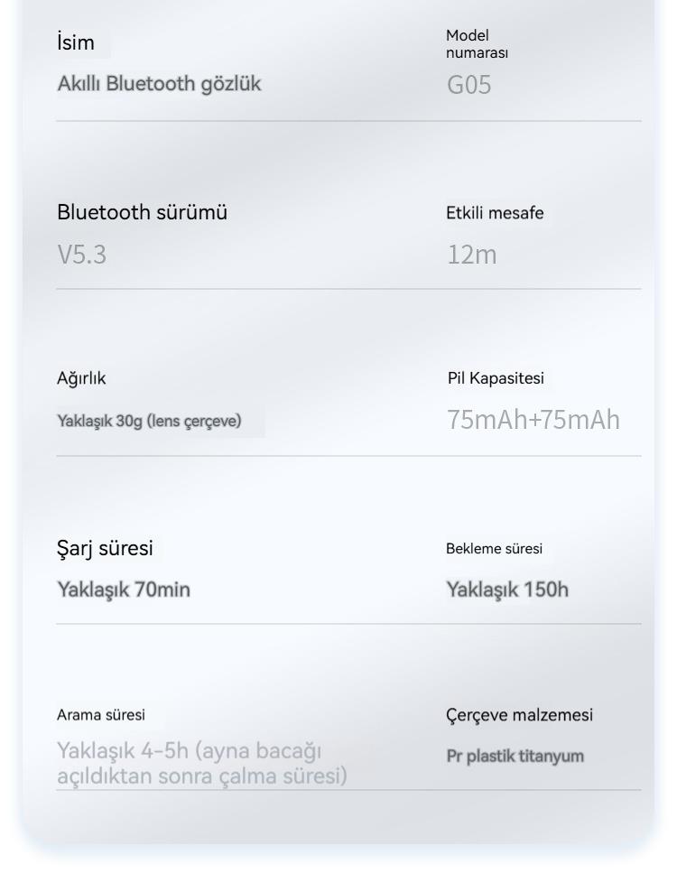 Multifonksiyonel Akıllı Dokunmatik Bluetooth Gözlük