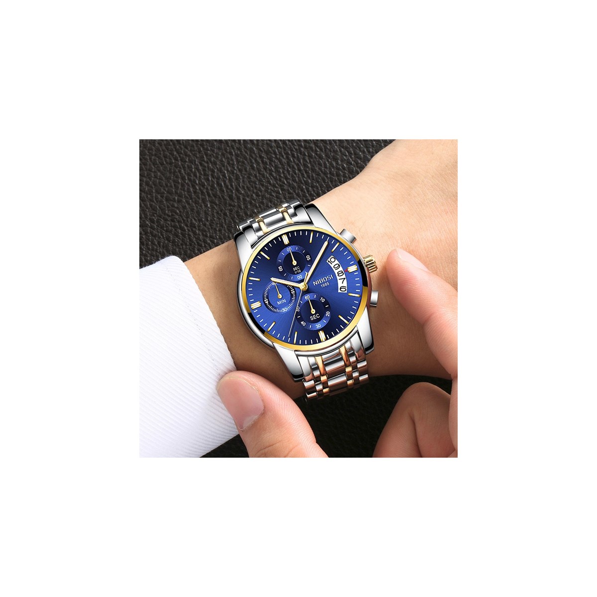 Nibosi Suya Dayanıklı Paslanmaz Çelik Erkek Kol Saati