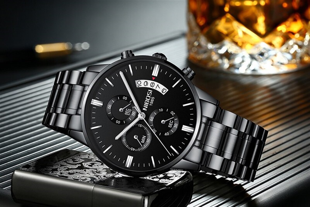 Nibosi Suya Dayanıklı Paslanmaz Çelik Erkek Kol Saati