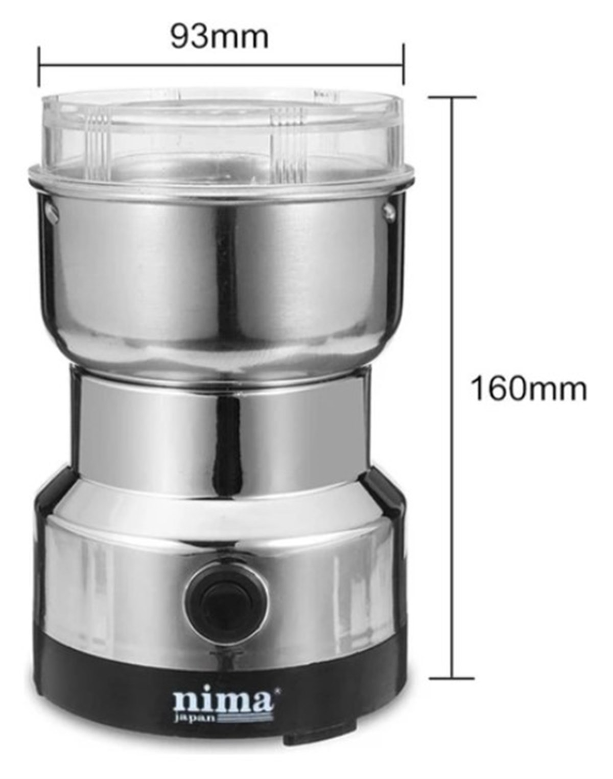 Nima 220V Elektrikli Paslanmaz Çelik Kahve Çekirdeği Öğütme Makinesi