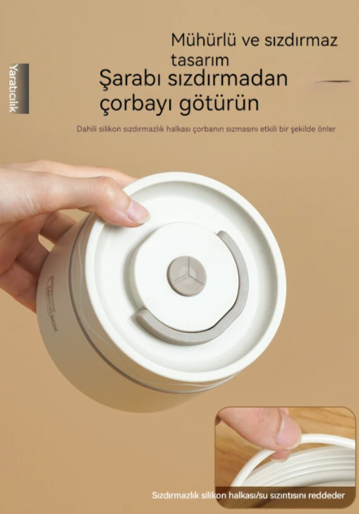 Oloey 304 Paslanmaz Çelik Yalıtımlı Üç Katmanlı Mühürlü Öğle Yemeği Kutusu