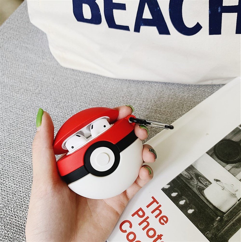 Pokeball Model Tasarımlı AirPods Silikon Koruyucu Kılıf