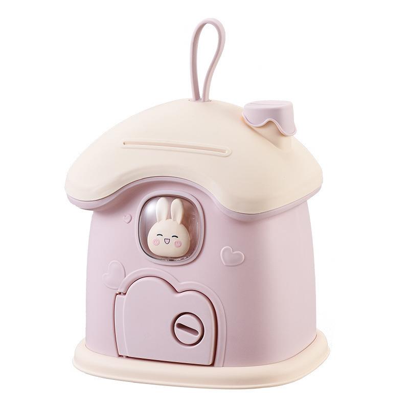 Sevimli Ev Baca Kumbara ile Kilit Para Banknot Kumbarası