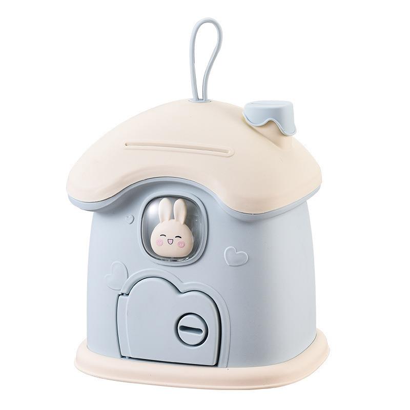 Sevimli Ev Baca Kumbara ile Kilit Para Banknot Kumbarası