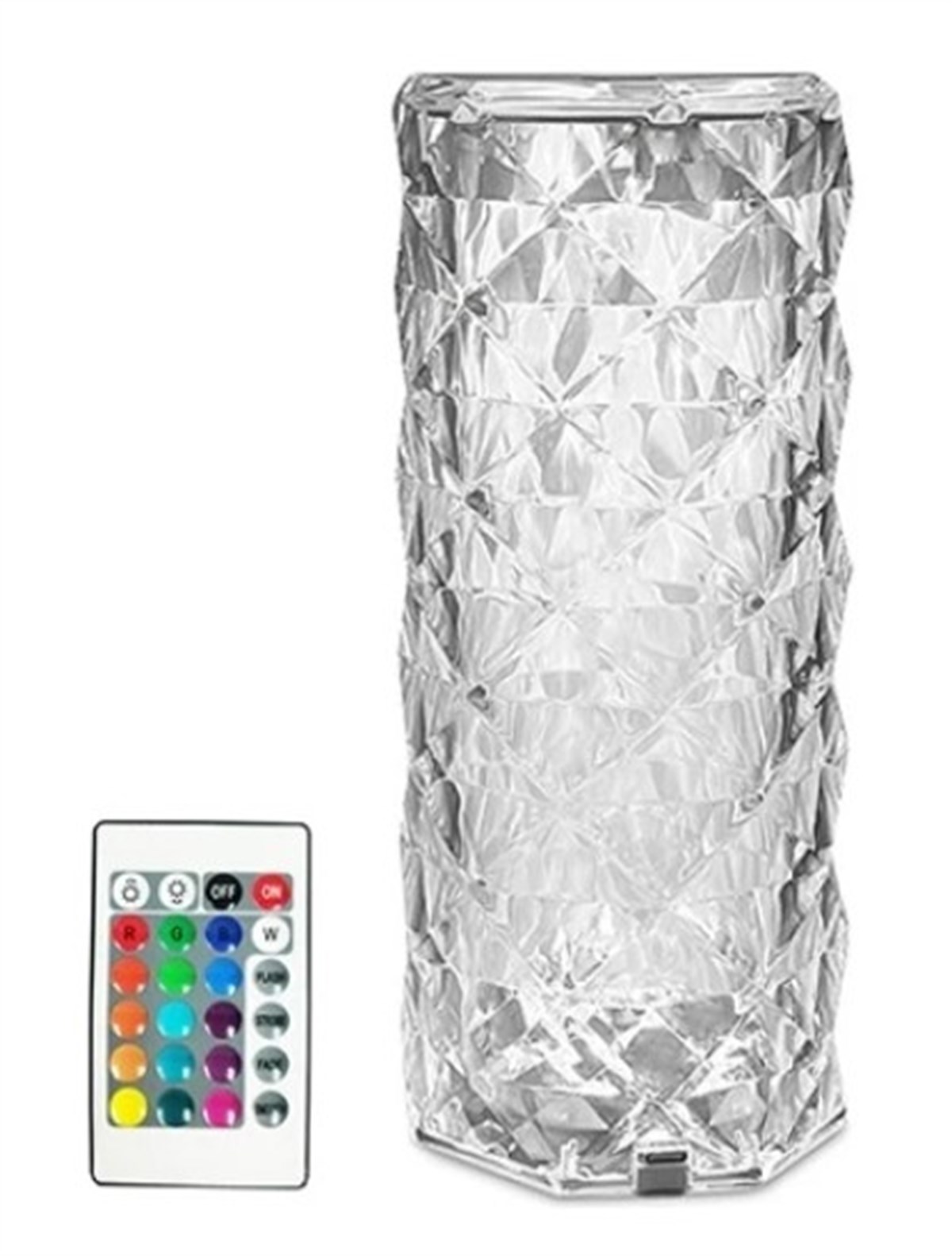 Skyline Store 16 Renkli Romantik Gül Işık Kristal Elmas Masa Gece Lambası