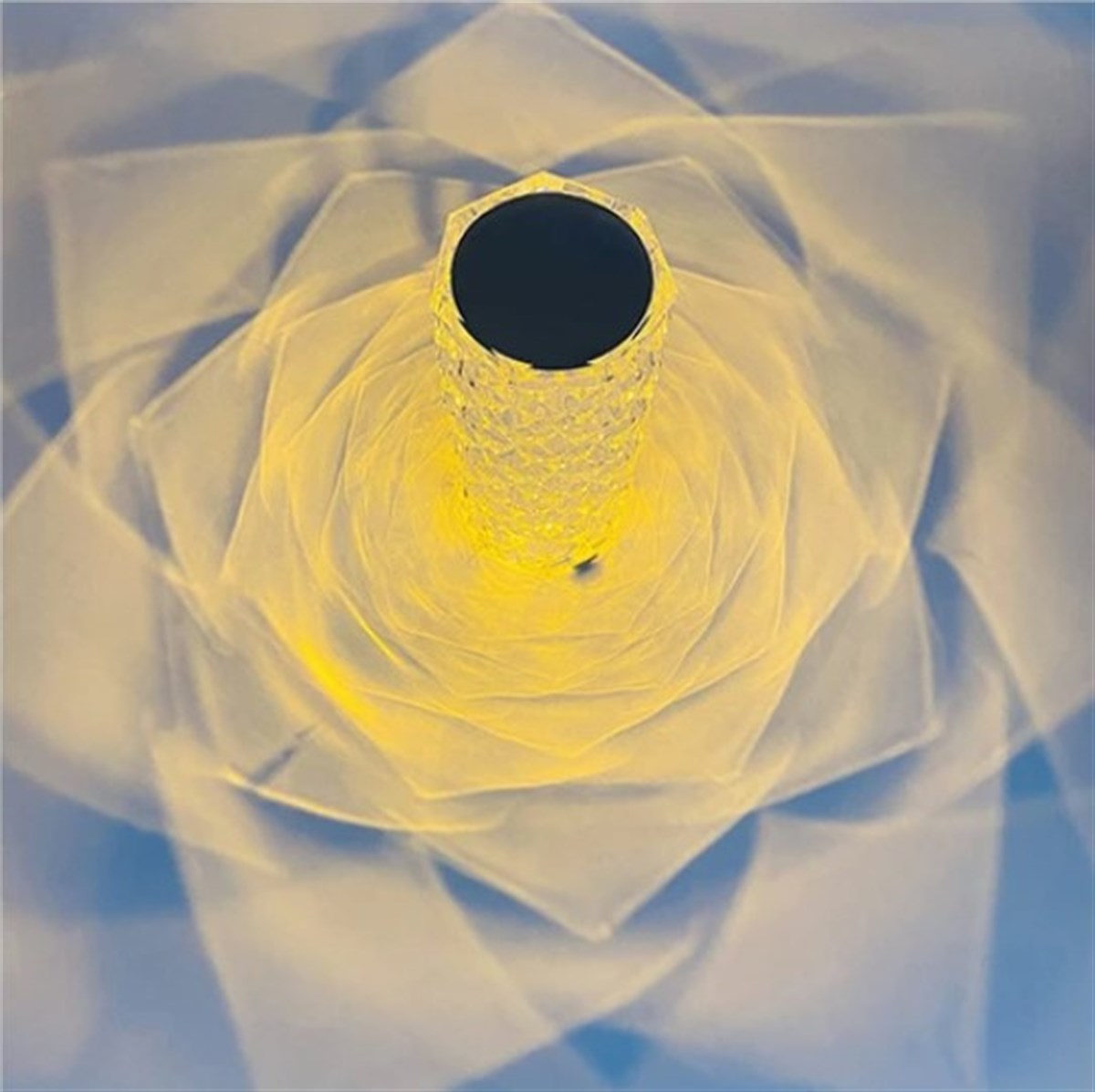 Skyline Store 16 Renkli Romantik Gül Işık Kristal Elmas Masa Gece Lambası