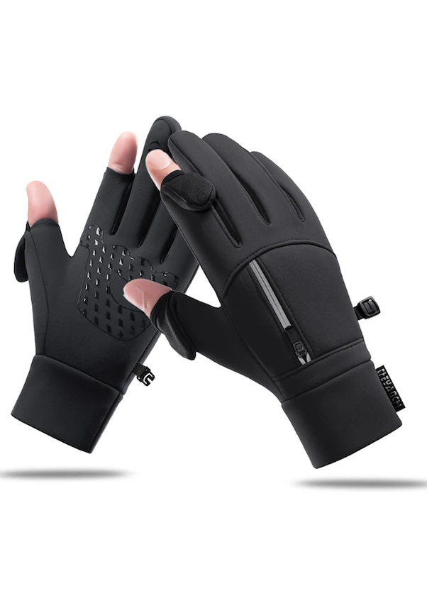 Sones Unisex Windproof Su Itici Dokunmatik Ekran, Fermuar Bölmeli Kışlık Eldiven M247 001