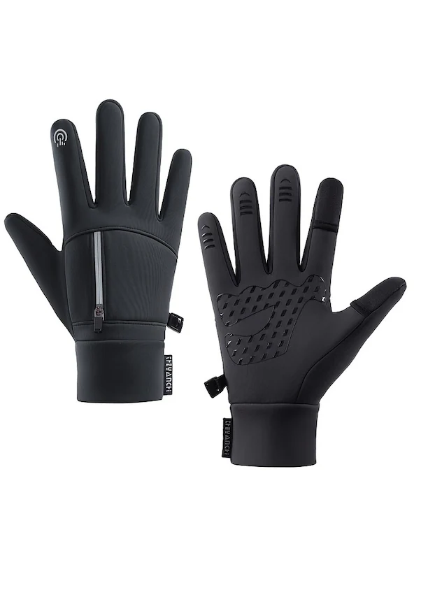 Sones Unisex Windproof Su Itici Dokunmatik Ekran, Fermuar Bölmeli Kışlık Eldiven M247 001