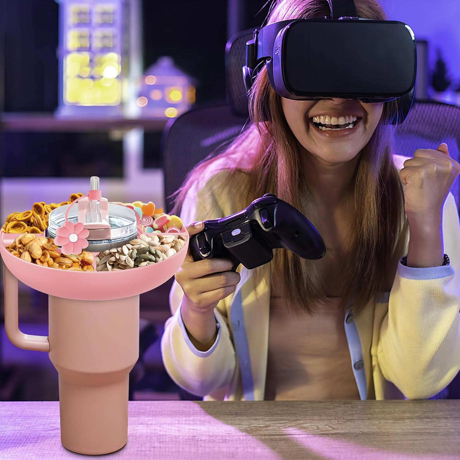 Stanley Cup 40 oz Saplı Atıştırmalık Kasesi, Yeniden Kullanılabilir Silikon Stanley Aksesuar