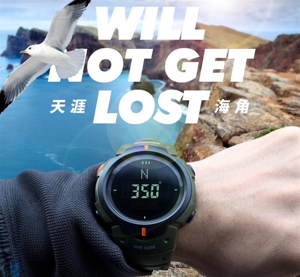 Su Geçirmez Çok Fonksiyonlu Tam Otomatik Pusulalı Erkek Spor Kol Saati