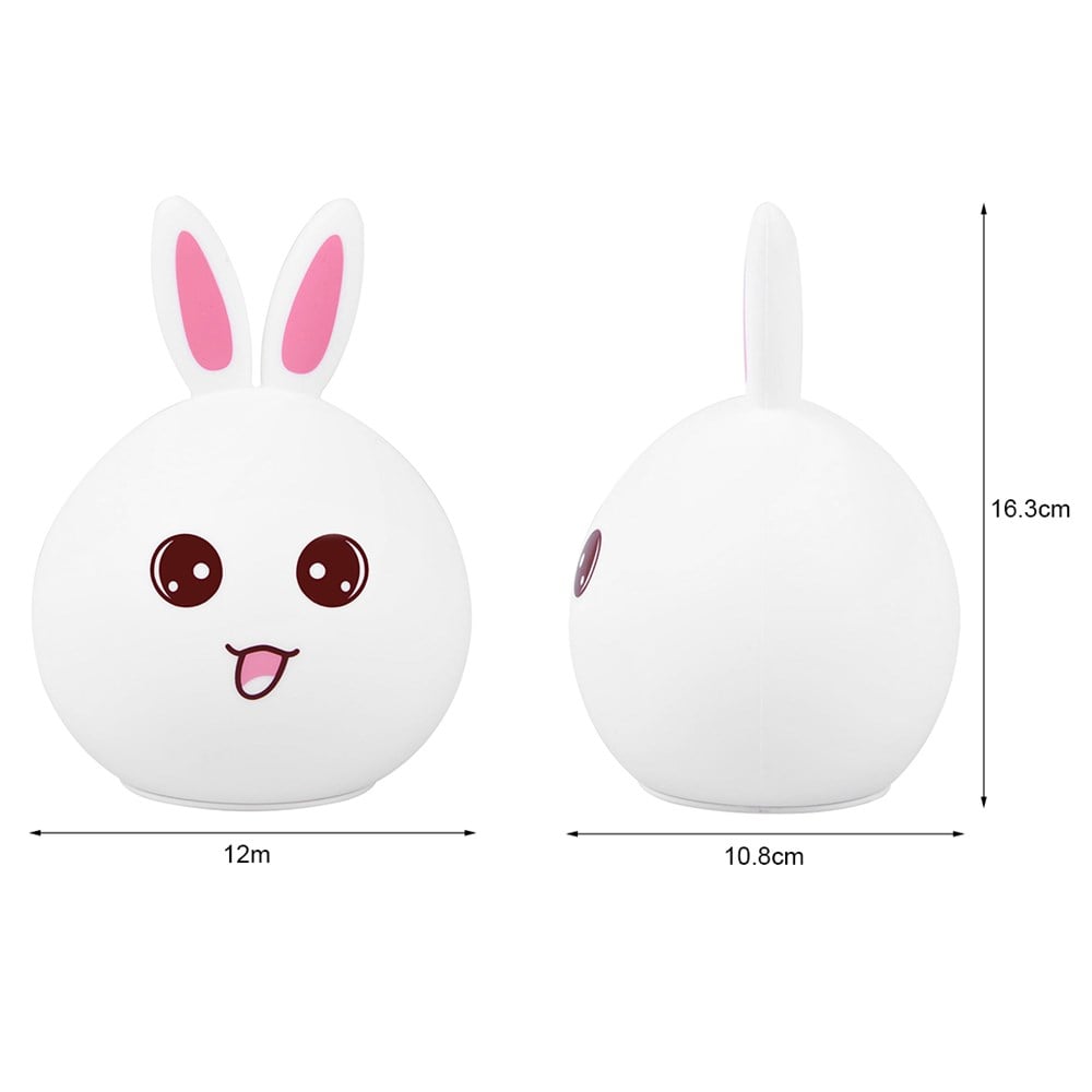 Tavşan Silikon Lamba Uzaktan Kumandalı Sıcak Beyaz ve Renkli Mod