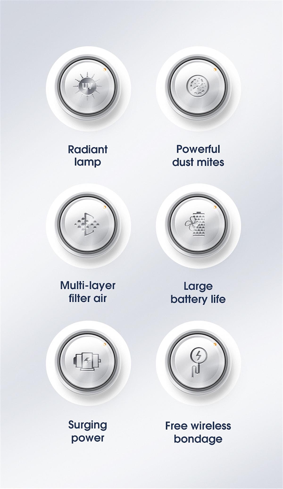 Tcherchi 10kpa Akar Temizleme Elektrikli Süpürge Kablosuz Güçlü Emiş 2000 mah Usb Şarj Edilebilir