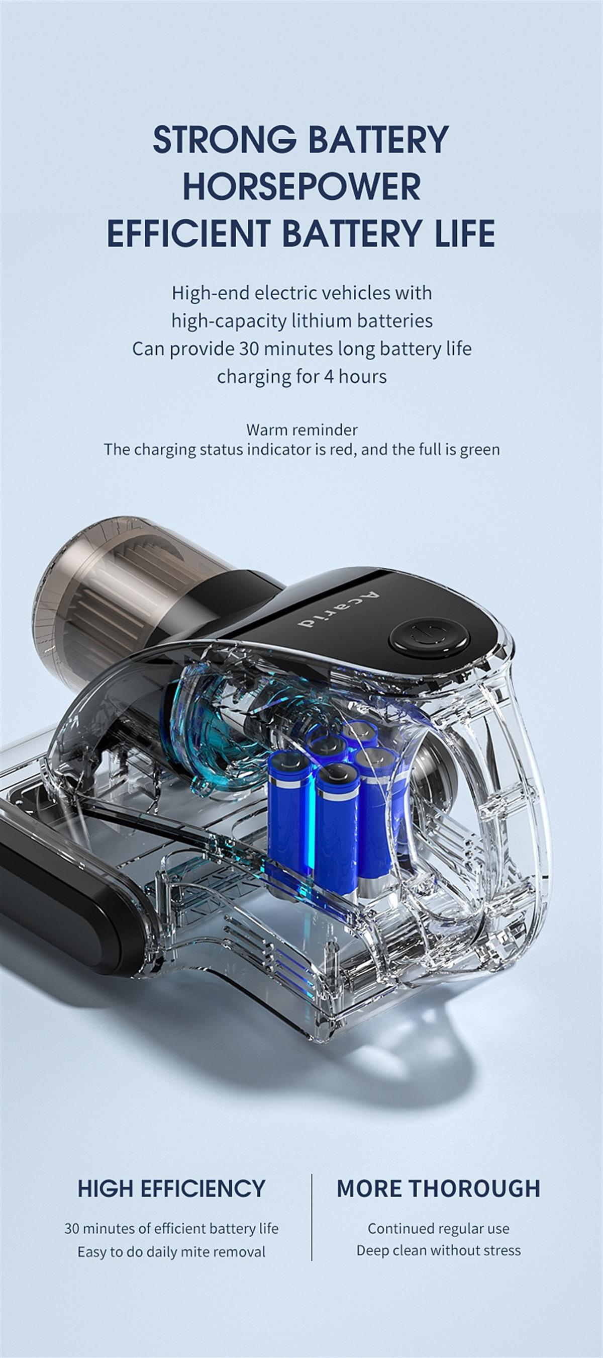 Tcherchi 10kpa Akar Temizleme Elektrikli Süpürge Kablosuz Güçlü Emiş 2000 mah Usb Şarj Edilebilir