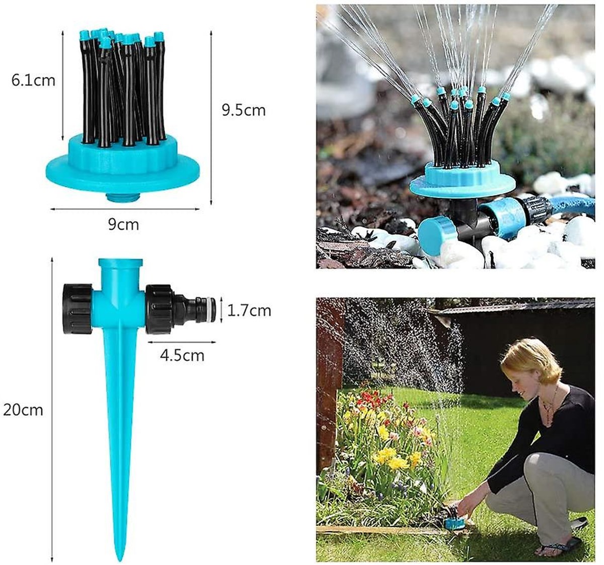 Tcherchi 12 Ayarlanabilir Başlıklı Bahçe Fiskiyesi