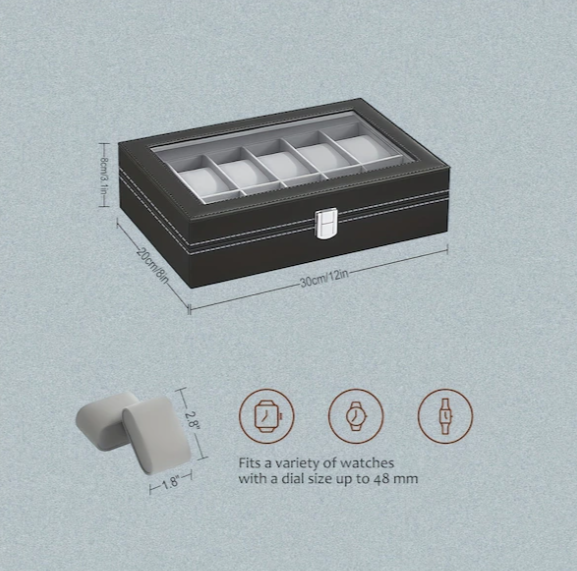 Tcherchi 12 Yuvalı Saat Saklama Kutusu 001