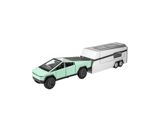 Tcherchi 1:32 Tesla Cybertruck Karavan + Atv Model Oyuncak Araba 