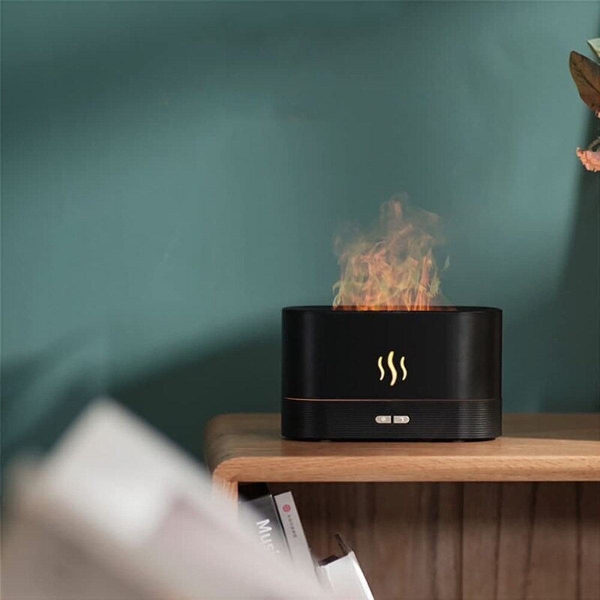 Tcherchi 180ml Elektrikli Hava Nemlendirici Aroma Difüzör Ev Ofis Dekorasyonu için Gerçekçi Alev Serin Mist Atomizer