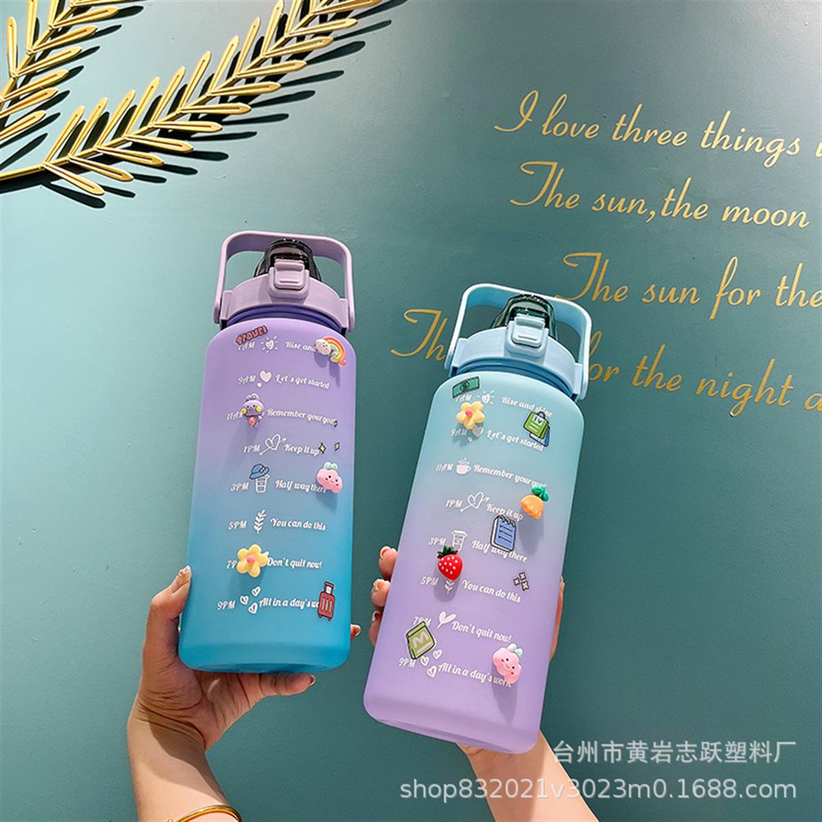 Tcherchi 2000 Ml Büyük Kapasiteli Sızdırmaz Spor Su Şişesi