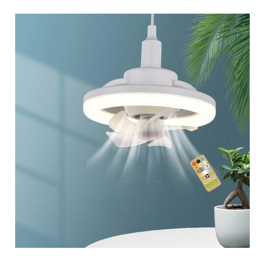 TCHERCHI 360 ° Dönen Tavan Vantilatörü E27 48 W - Beyaz