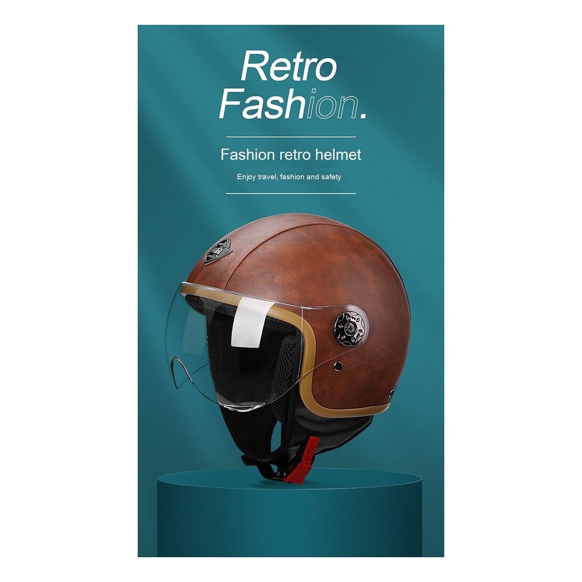 Tcherchi 50-60cm Retro Yarım Motosiklet Kaskı