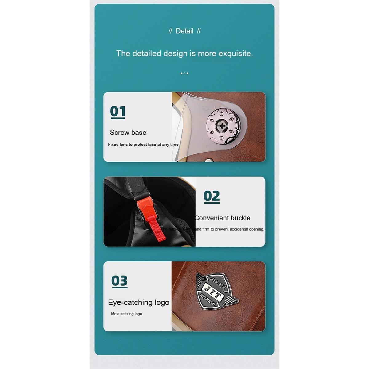 Tcherchi 50-60cm Retro Yarım Motosiklet Kaskı