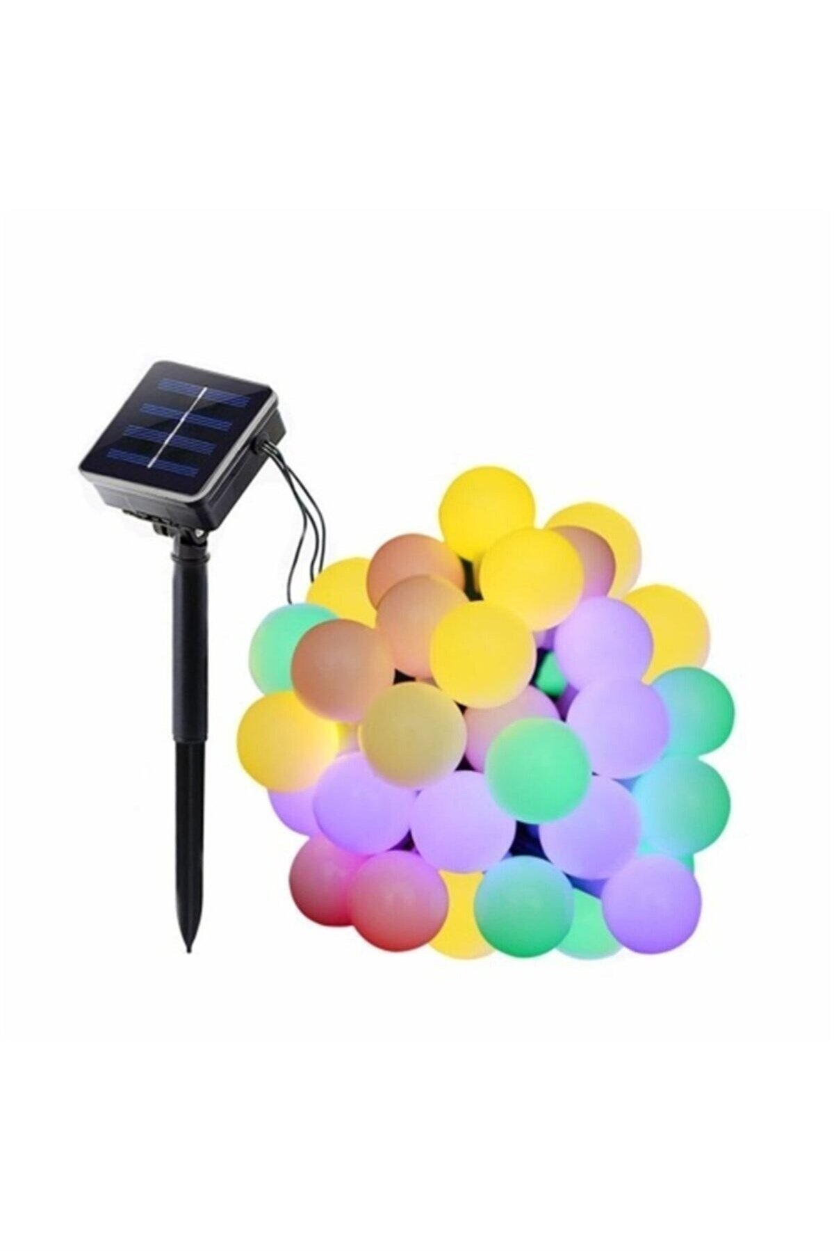 TCherchi 50 Led Solar Güneş Enerjili Dış Bahçe Aydınlatma Su Geçirmez Led Rgb Çok Renkli