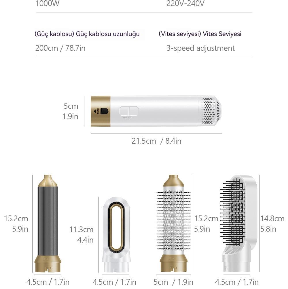 Tcherchi 5'i 1 Arada Çok Fonksiyonlu Saç Şekillendirme Seti