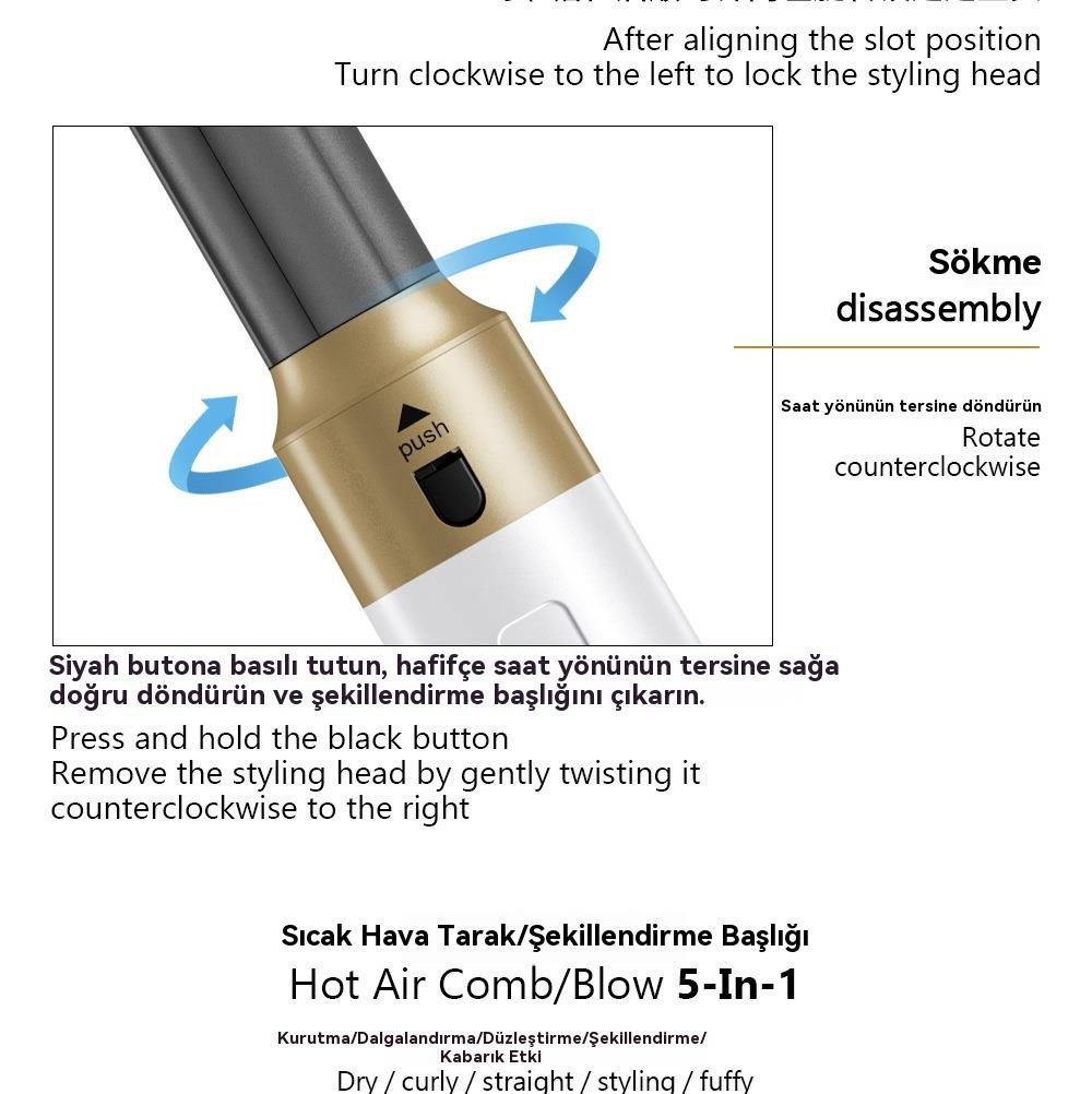 Tcherchi 5'i 1 Arada Çok Fonksiyonlu Saç Şekillendirme Seti