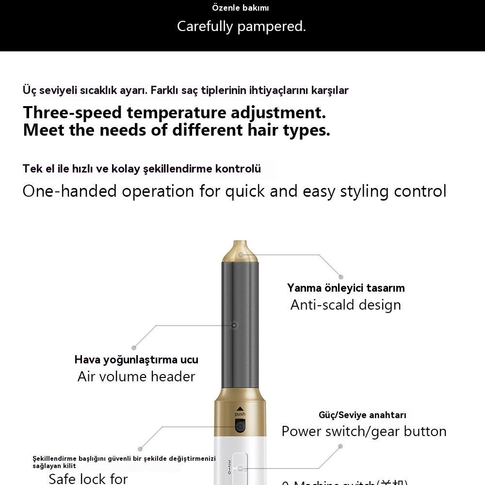 Tcherchi 5'i 1 Arada Çok Fonksiyonlu Saç Şekillendirme Seti