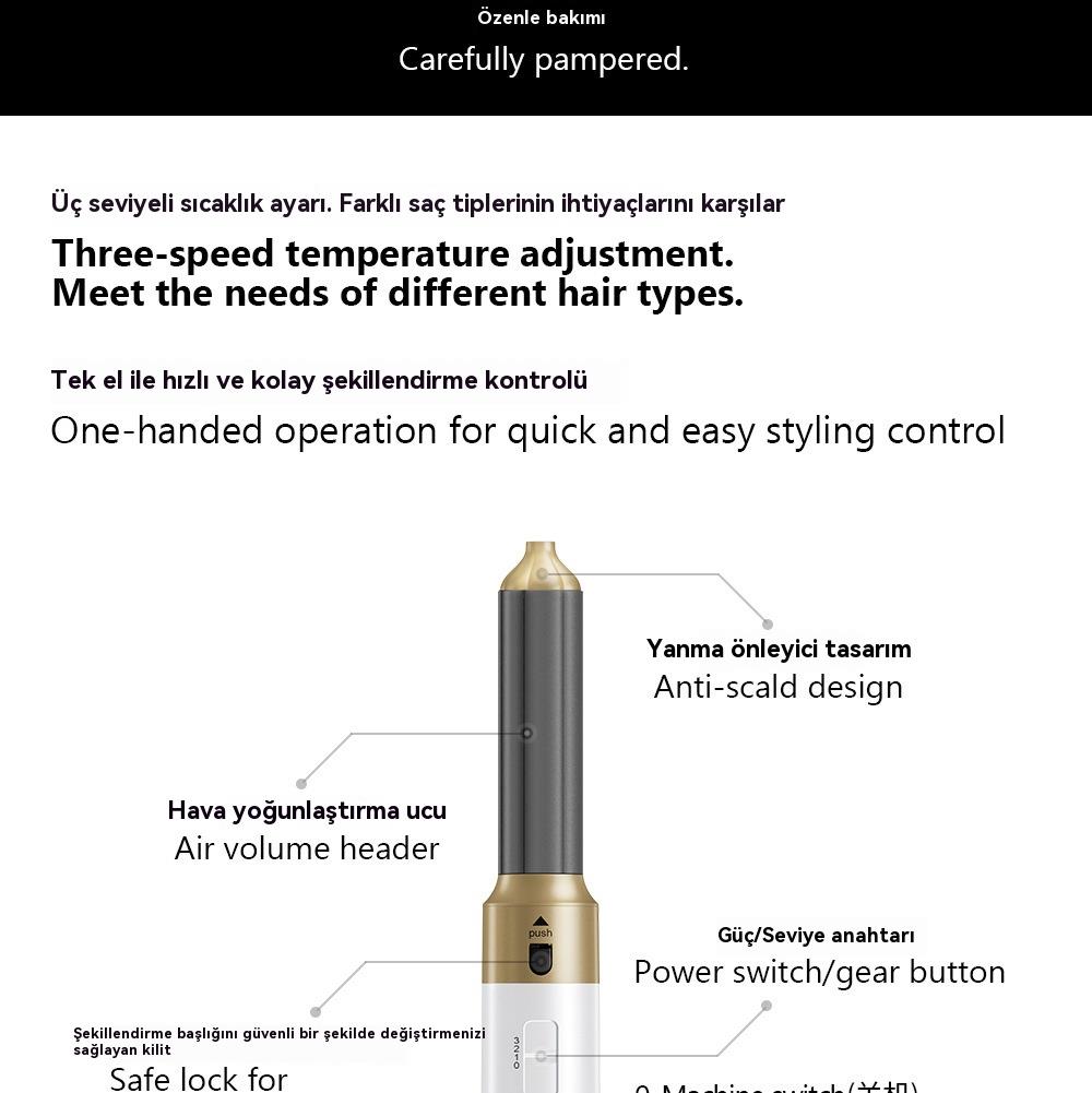 Tcherchi 5'i 1 Arada Çok Fonksiyonlu Saç Şekillendirme Seti