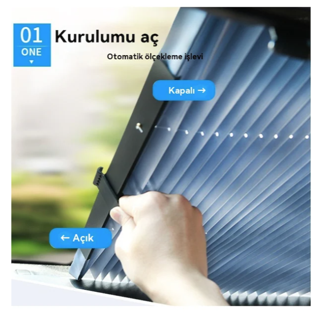 Tcherchı Araç Oto Güneşlik Katlanır Akordiyon Ön Cam Güneşlik 70 X 160 Cm