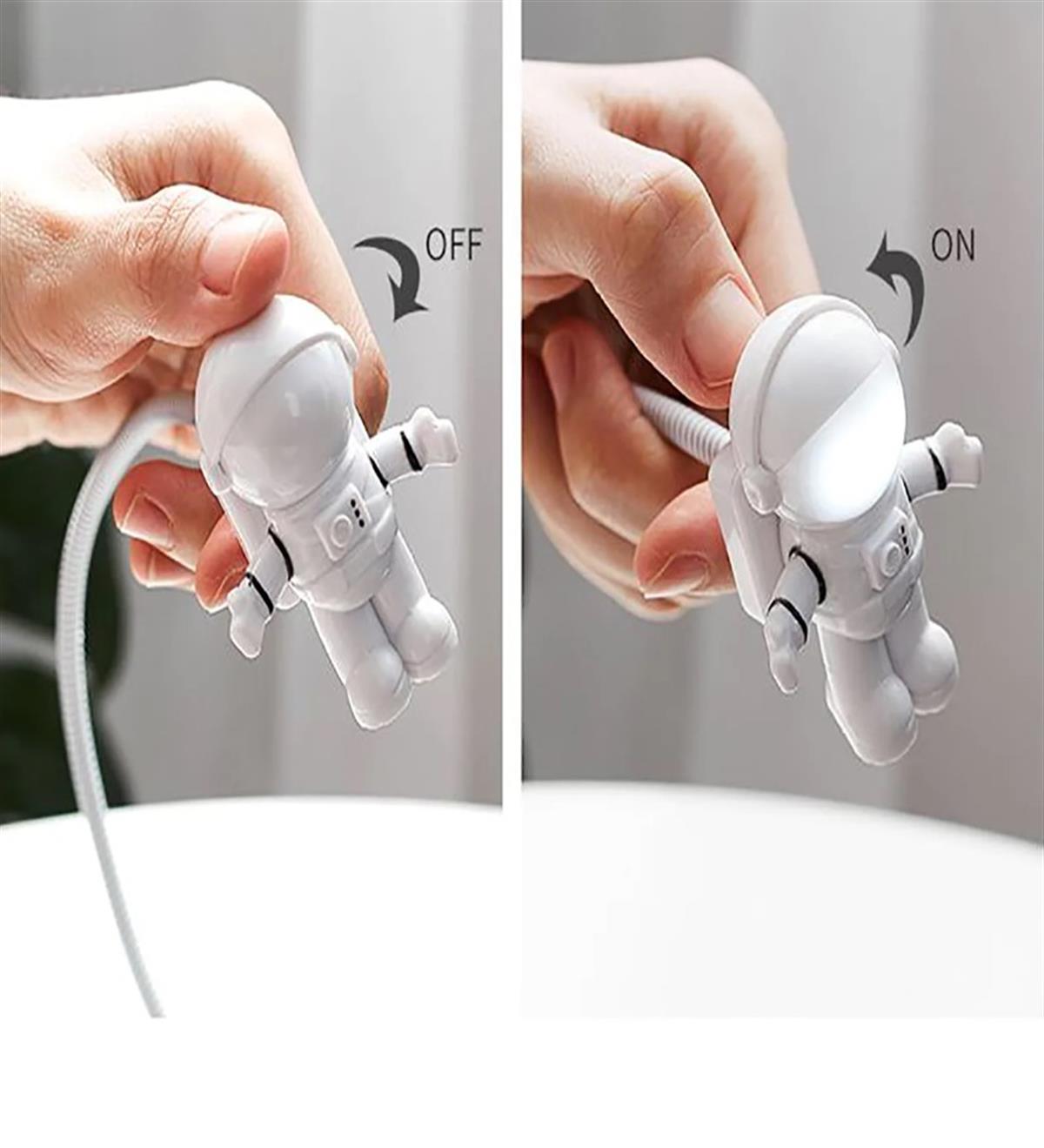 Tcherchi Astronot Led Usb Gece Lambası Klavye Işığı Kitap Okuma Işığı