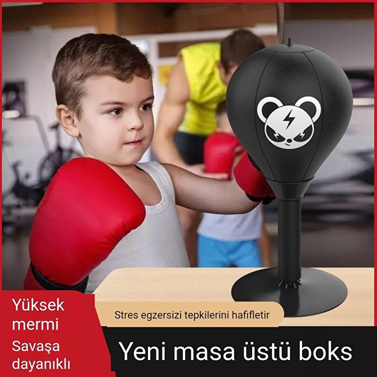 Tcherchi Ayaklı Yaylı Vantuzlu Mini Boks Torbası Ve Eldivenleri