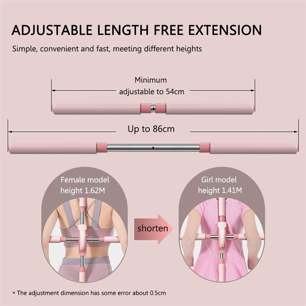 Tcherchi Ayarlanabilir Kambur Duruş Düzeltici Yoga Fitness Çubuk