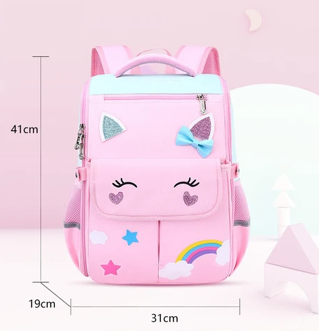 TCHERCHI Baskılı 2 Parça Çocuk Sırt Çantası Seti - Pembe