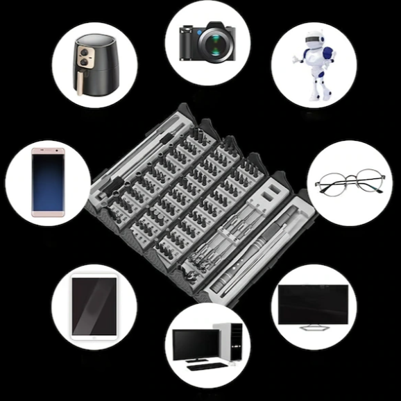 Tcherchi BB04716 128 In 1 Arada Esnek Şaftlı Tornavida Seti + Manyetik Sürücü Kiti