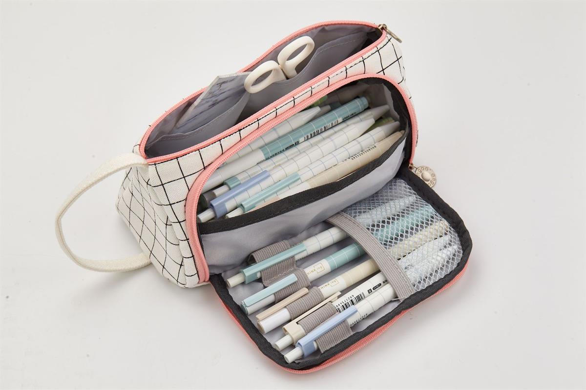 Tcherchi Büyük Kapasiteli Kanvas Kalem Kutusu