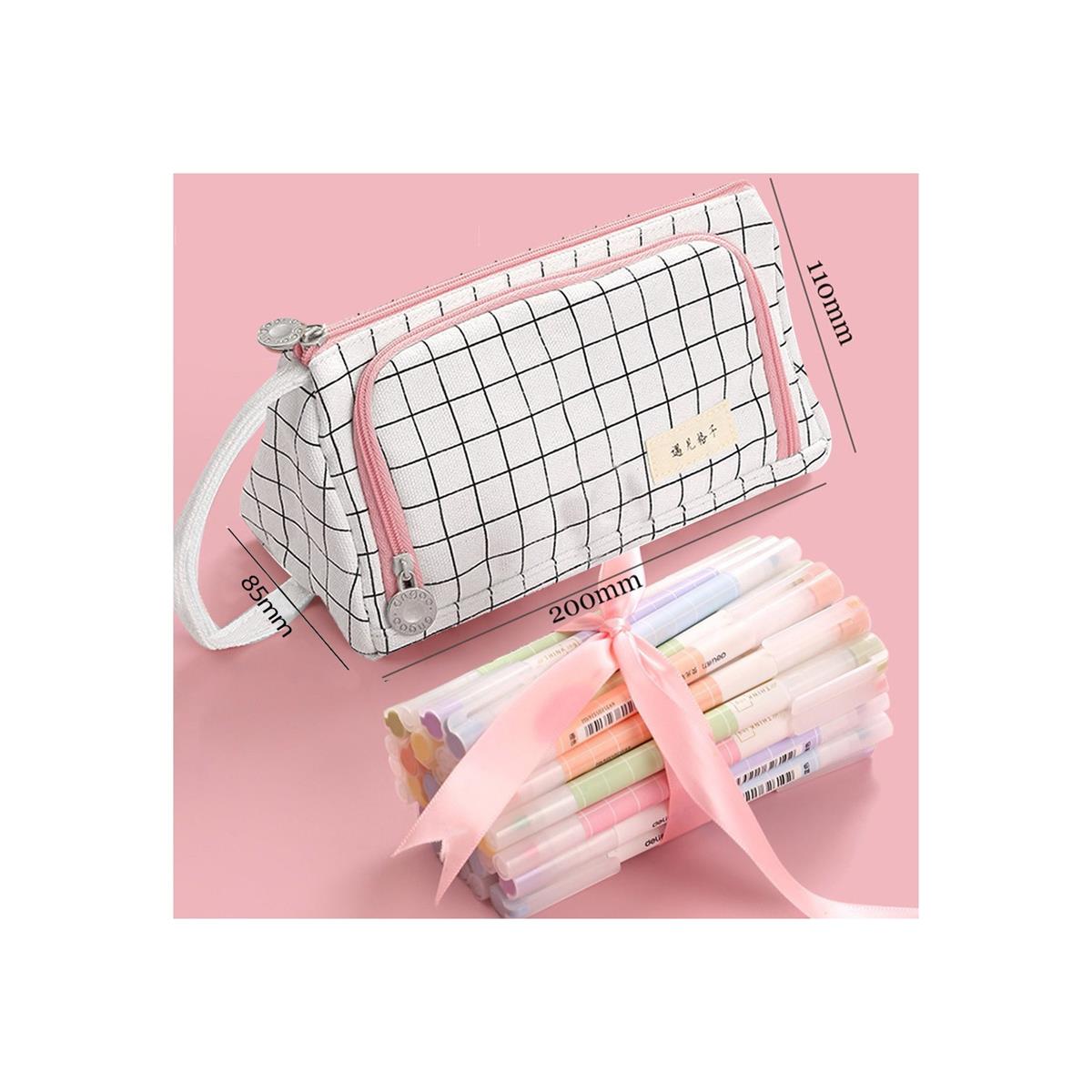 Tcherchi Büyük Kapasiteli Kanvas Kalem Kutusu