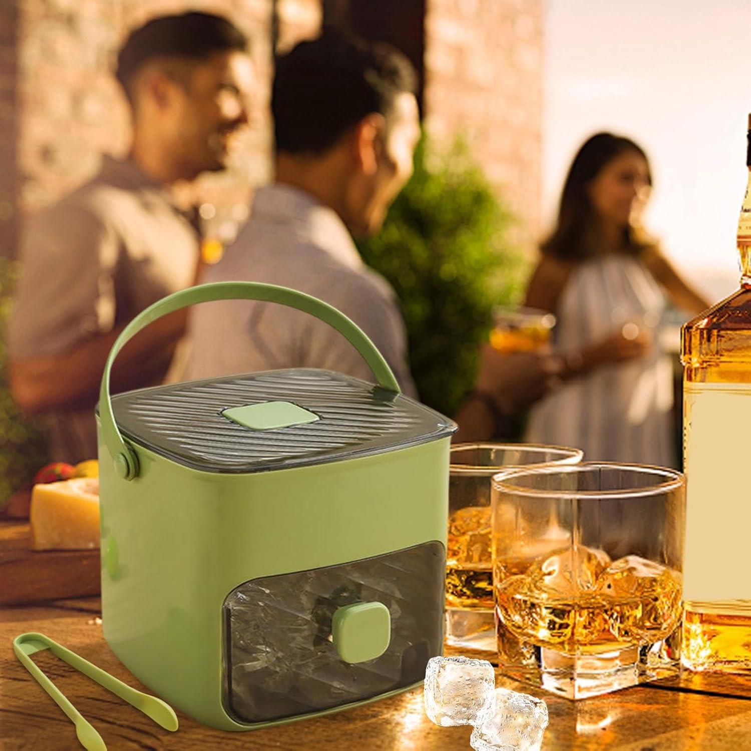 Tcherchi Buz Kutusu - Büyük Kapasiteli Yeniden Kullanılabilir Buz Küpü Saklama Kabı | Dondurucu için Kapaklı Buz Depolama Kabı