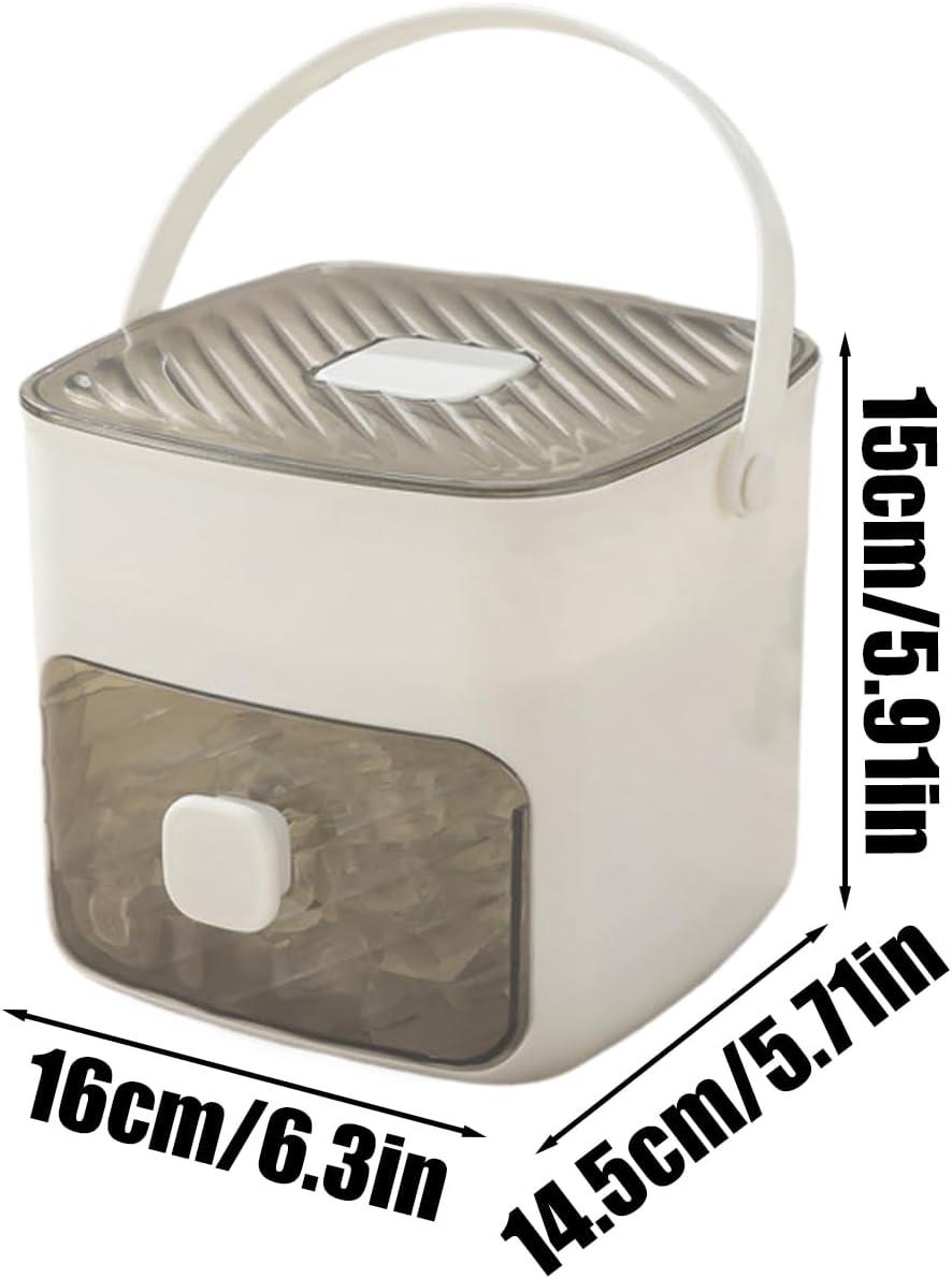 Tcherchi Buz Kutusu - Büyük Kapasiteli Yeniden Kullanılabilir Buz Küpü Saklama Kabı | Dondurucu için Kapaklı Buz Depolama Kabı