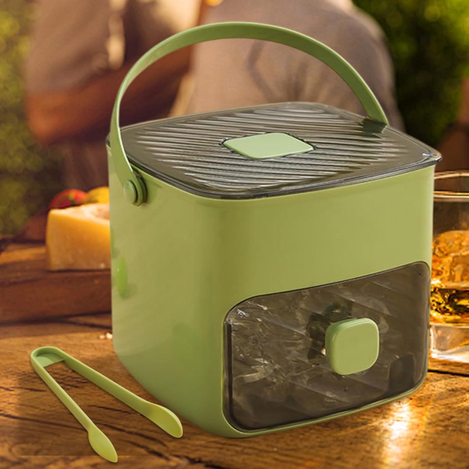 Tcherchi Buz Kutusu - Büyük Kapasiteli Yeniden Kullanılabilir Buz Küpü Saklama Kabı | Dondurucu için Kapaklı Buz Depolama Kabı