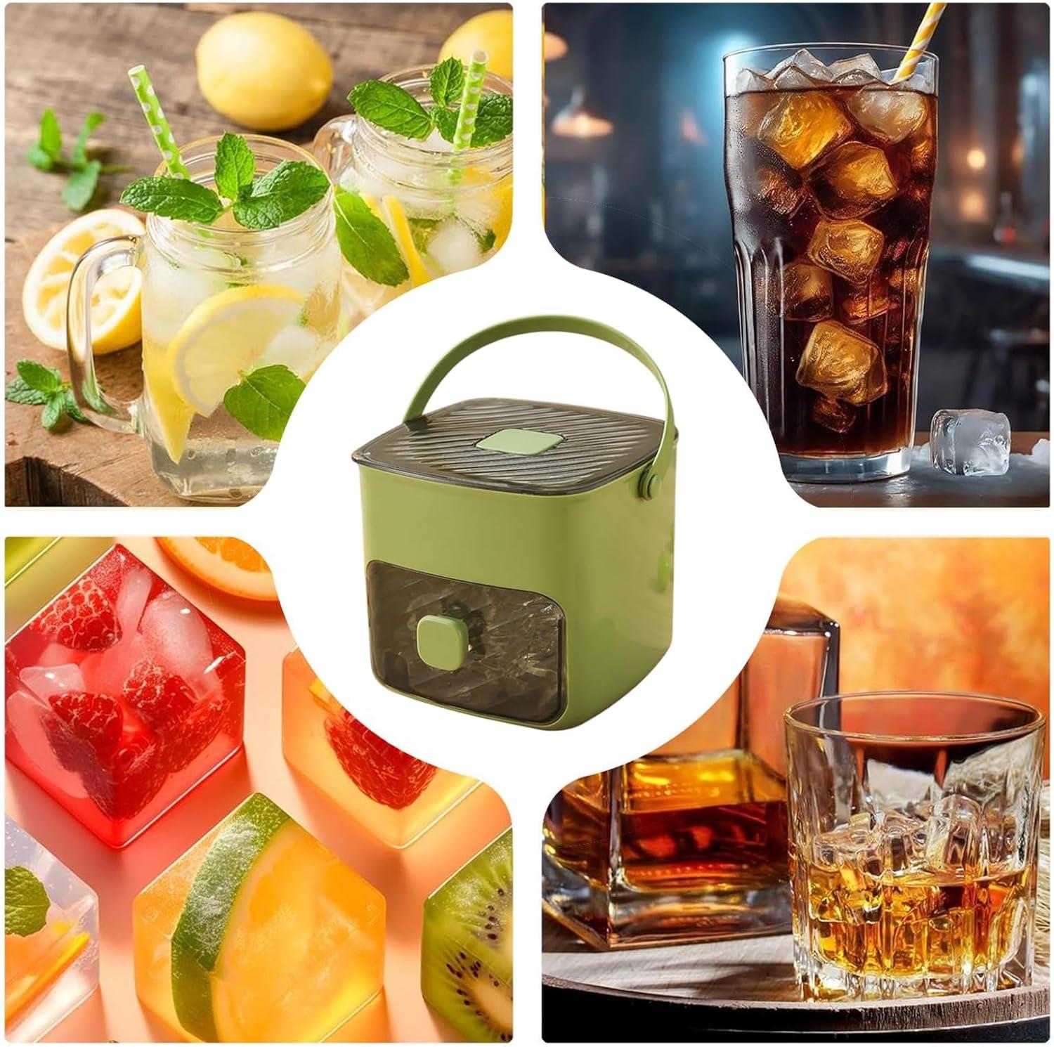 Tcherchi Buz Kutusu - Büyük Kapasiteli Yeniden Kullanılabilir Buz Küpü Saklama Kabı | Dondurucu için Kapaklı Buz Depolama Kabı