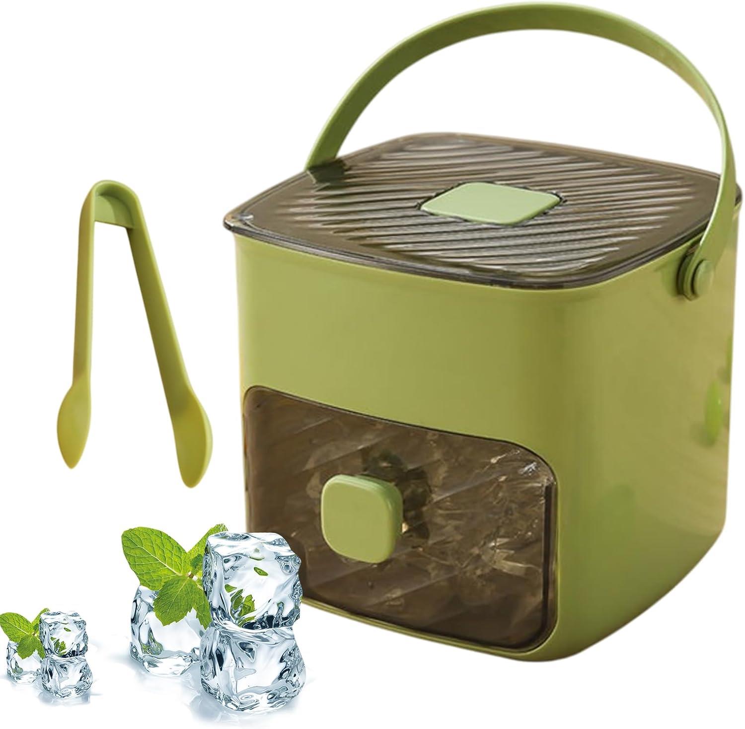 Tcherchi Buz Kutusu - Büyük Kapasiteli Yeniden Kullanılabilir Buz Küpü Saklama Kabı | Dondurucu için Kapaklı Buz Depolama Kabı