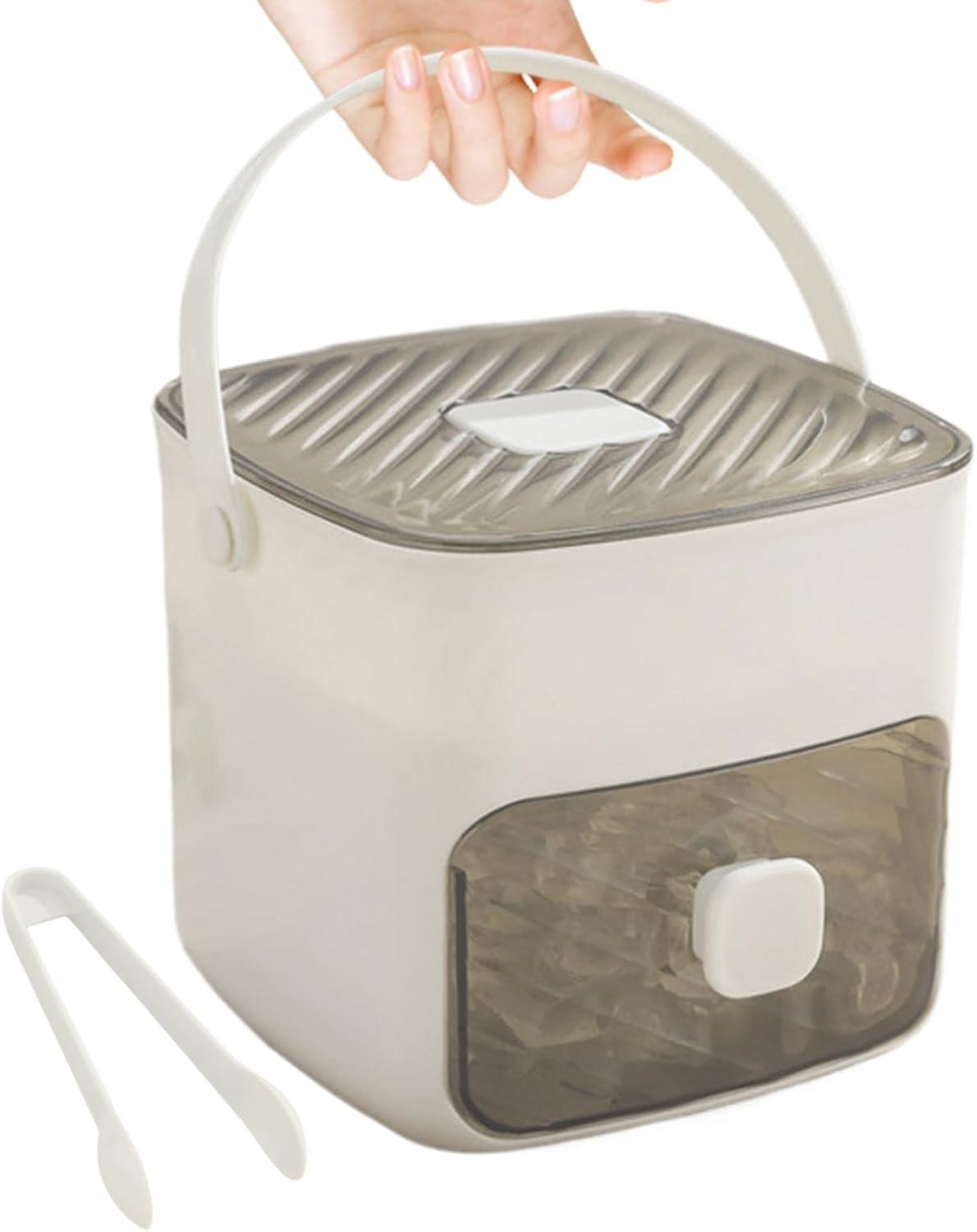 Tcherchi Buz Kutusu - Büyük Kapasiteli Yeniden Kullanılabilir Buz Küpü Saklama Kabı | Dondurucu için Kapaklı Buz Depolama Kabı