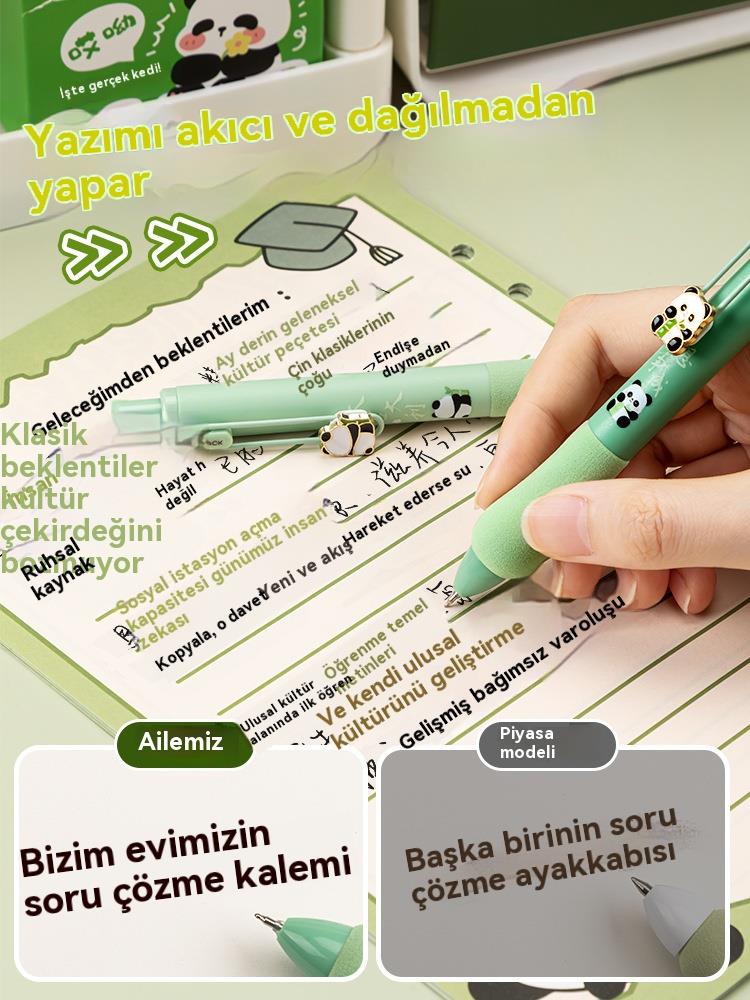 Tcherchi Capybara Geri Çekilebilir Jel Mürekkepli Roller Kalemler 5'li Set - Ekstra İnce 0,5 Mm Uç Mürekkep, Pürüzsüz Yazım