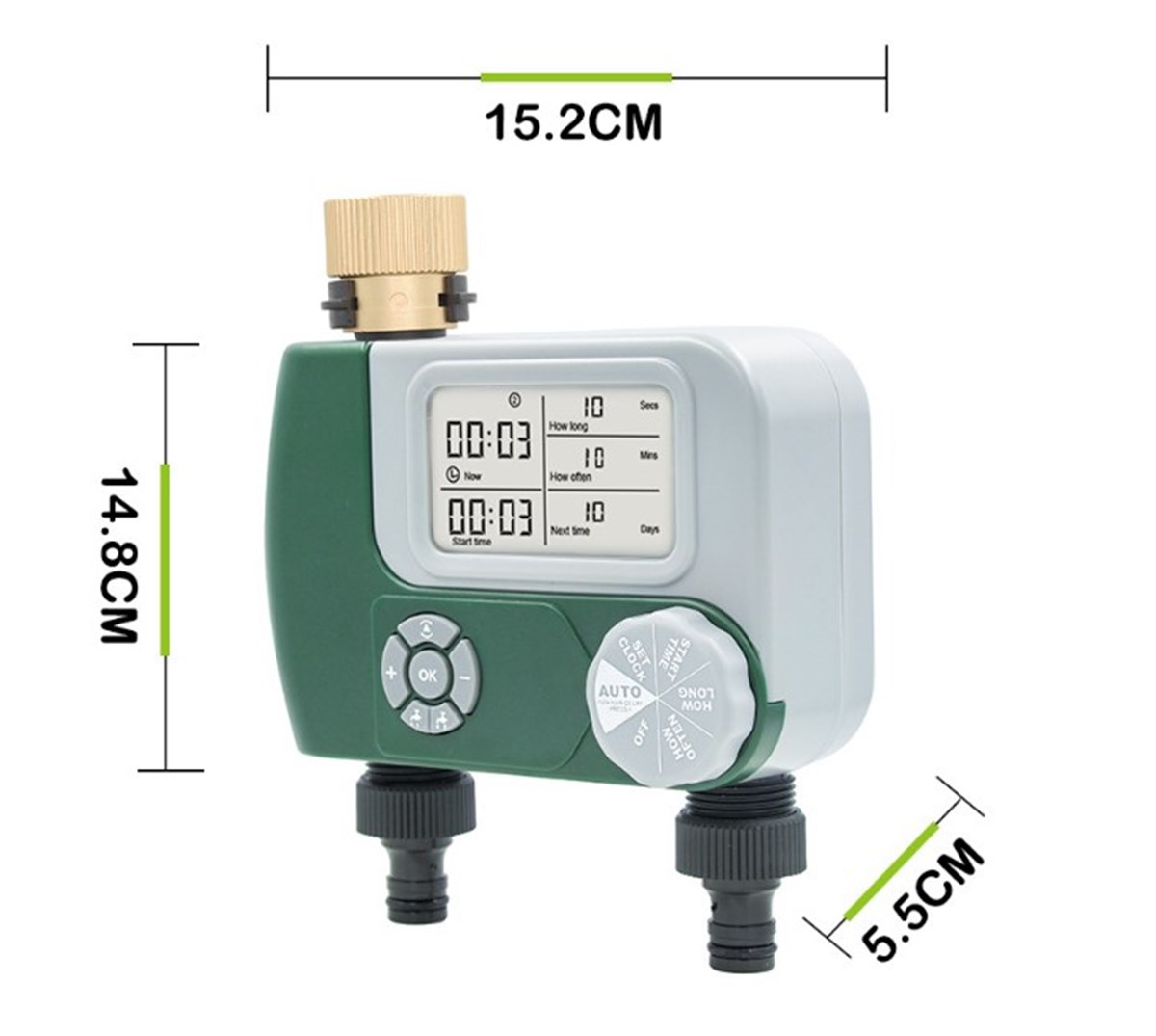 Tcherchi Çift Bağlantılı Zamanlayıcılı Otomatik Dijital Bahçe Sulama Cihazı