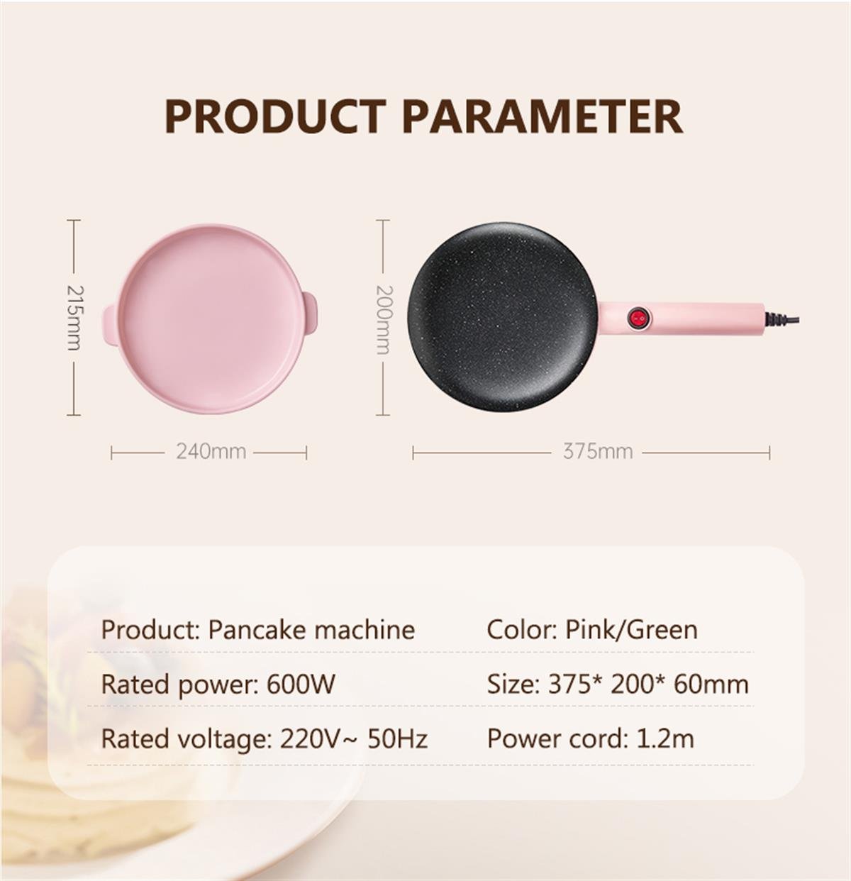 Tcherchi Çok Fonksiyonlu Krep Yapma Makinesi