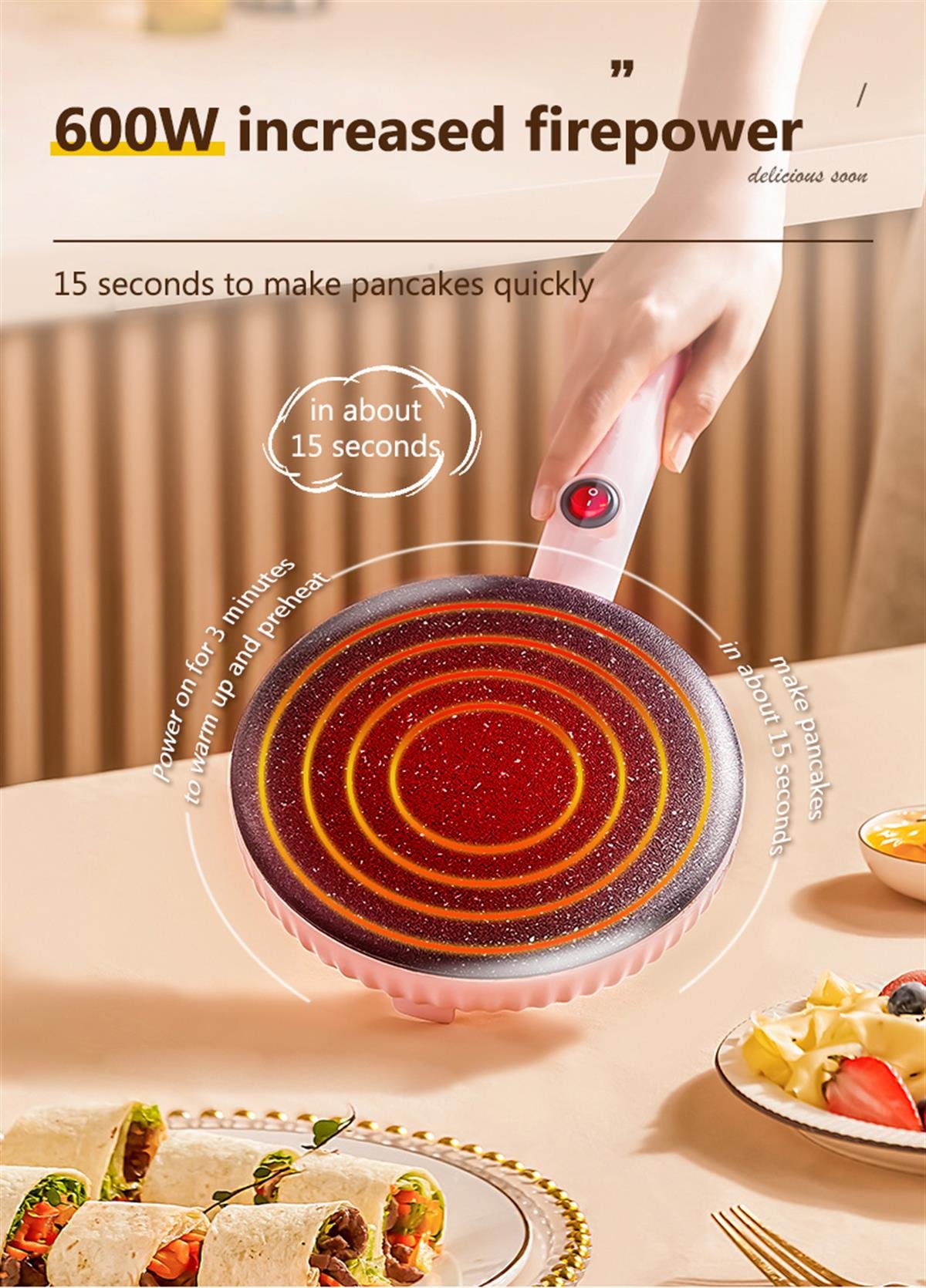 Tcherchi Çok Fonksiyonlu Krep Yapma Makinesi