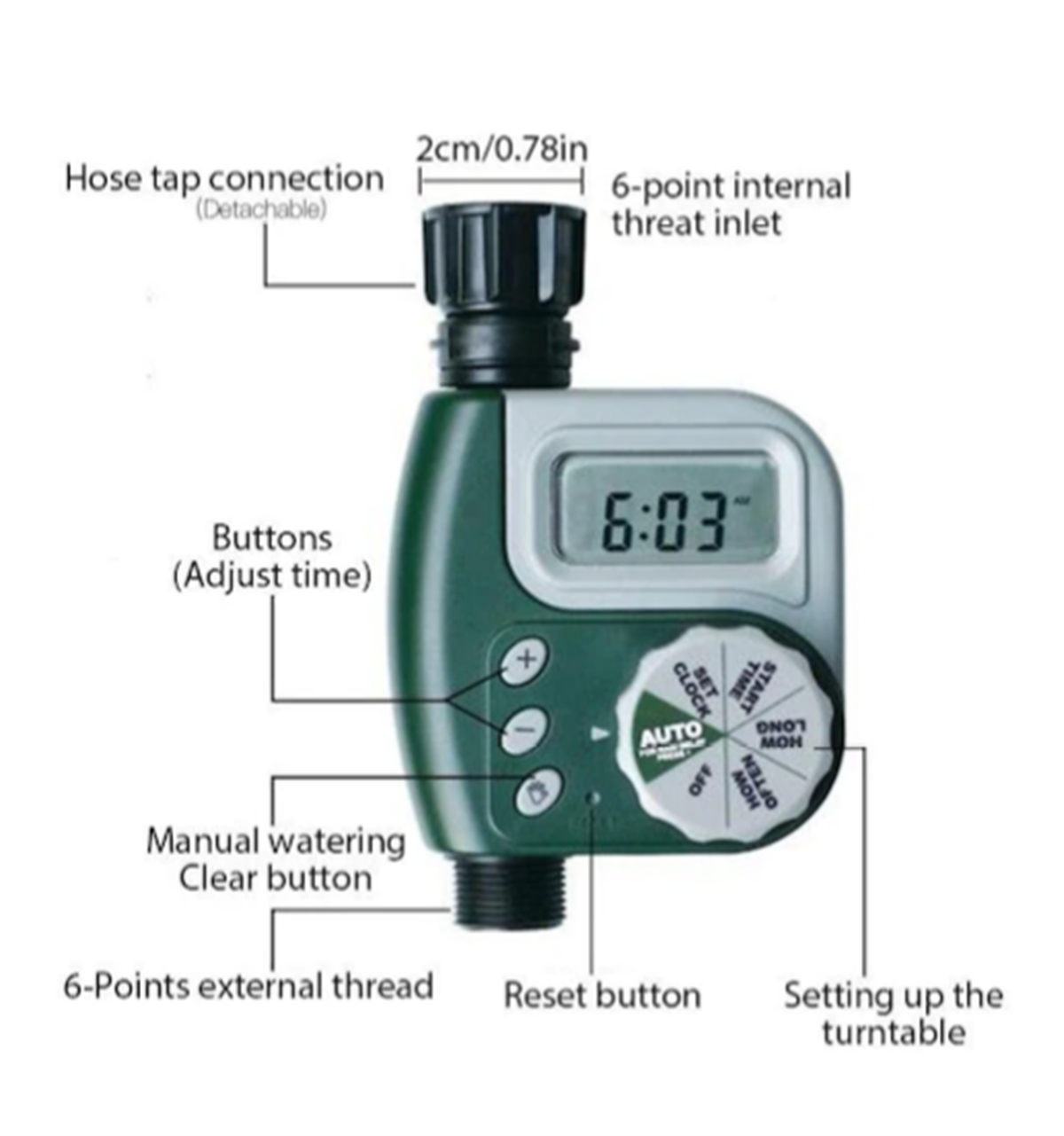 Tcherchi Dijital Tarla Bahçe Musluk Hortum Su Zamanlayıcısı