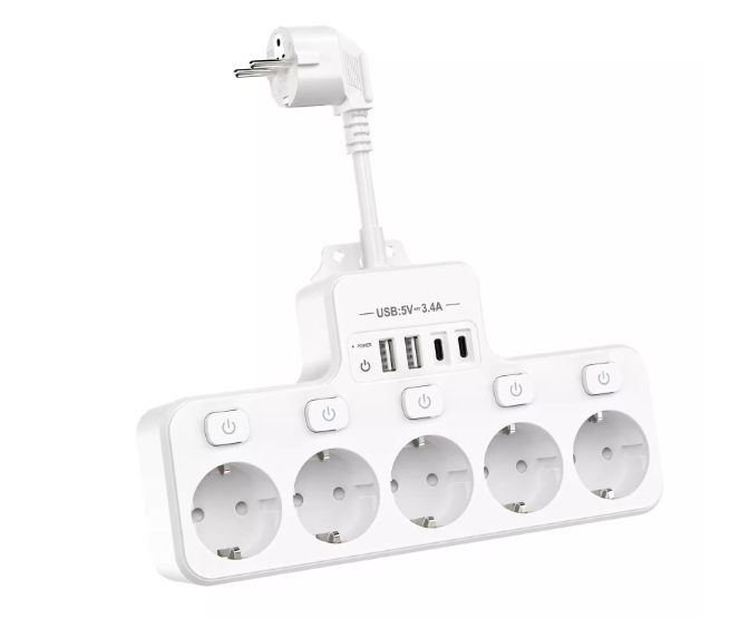 Tcherchi Dörtlü Akım Korumalı Uzatmalı Priz